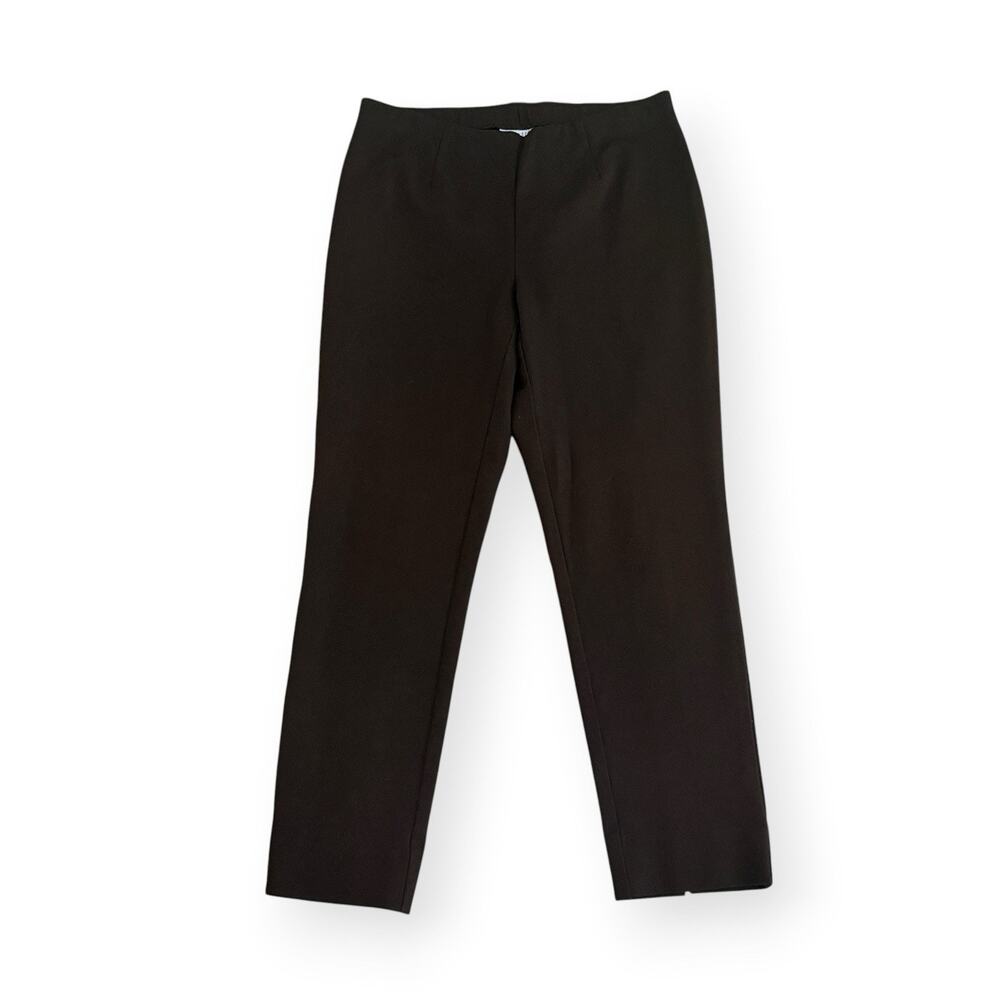 J Jill Ponte Slim Leg Pants Small Petite SP Brown Ankle Stretch Capsule Career